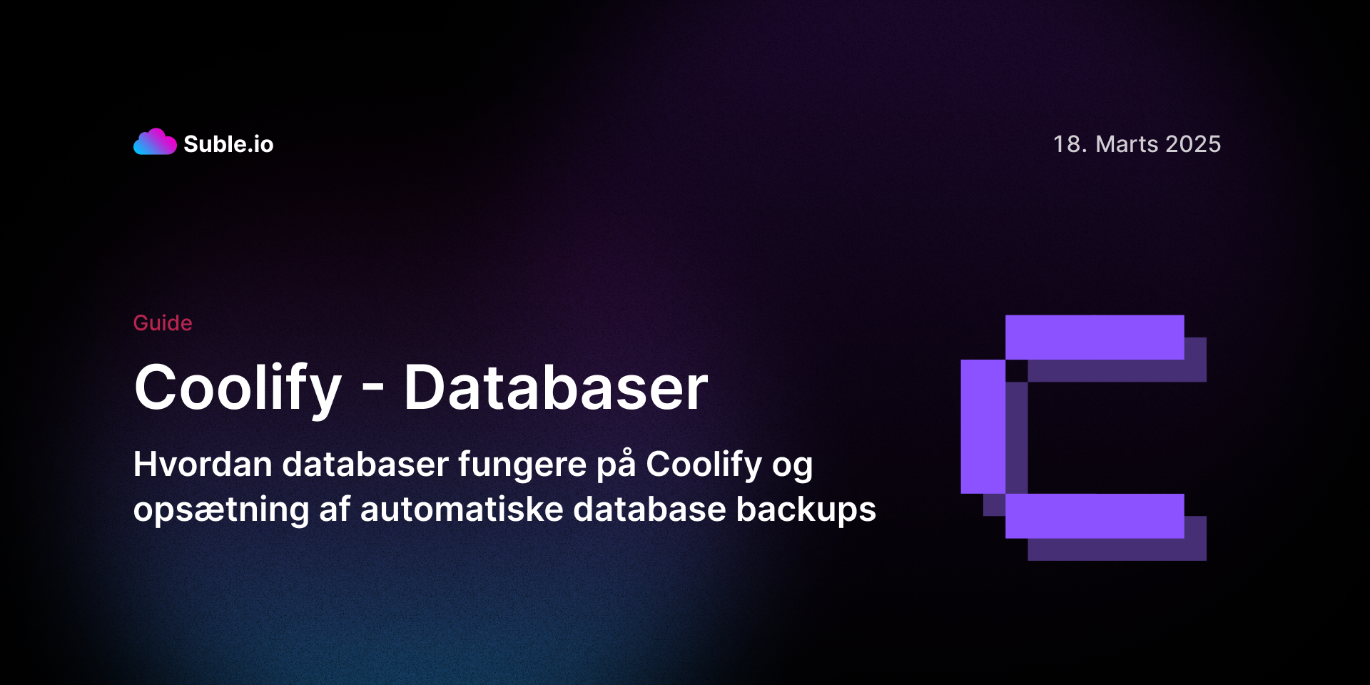 Opsætning af databaser på Coolify - Suble.io