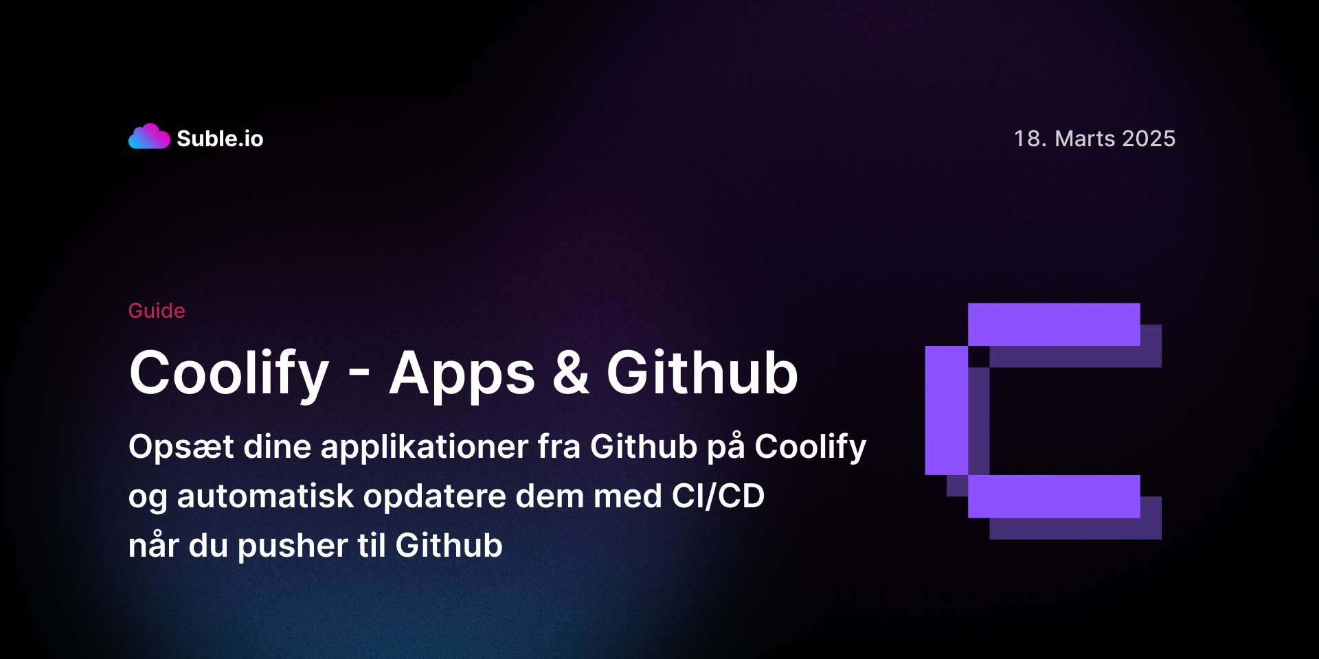 Kør dine applikationer og containere med Coolify og Github - Suble.io